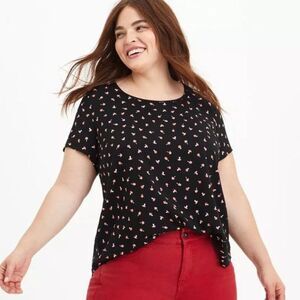Torrid Abbey Rayon Slub Top Mushroom Print Size 1X